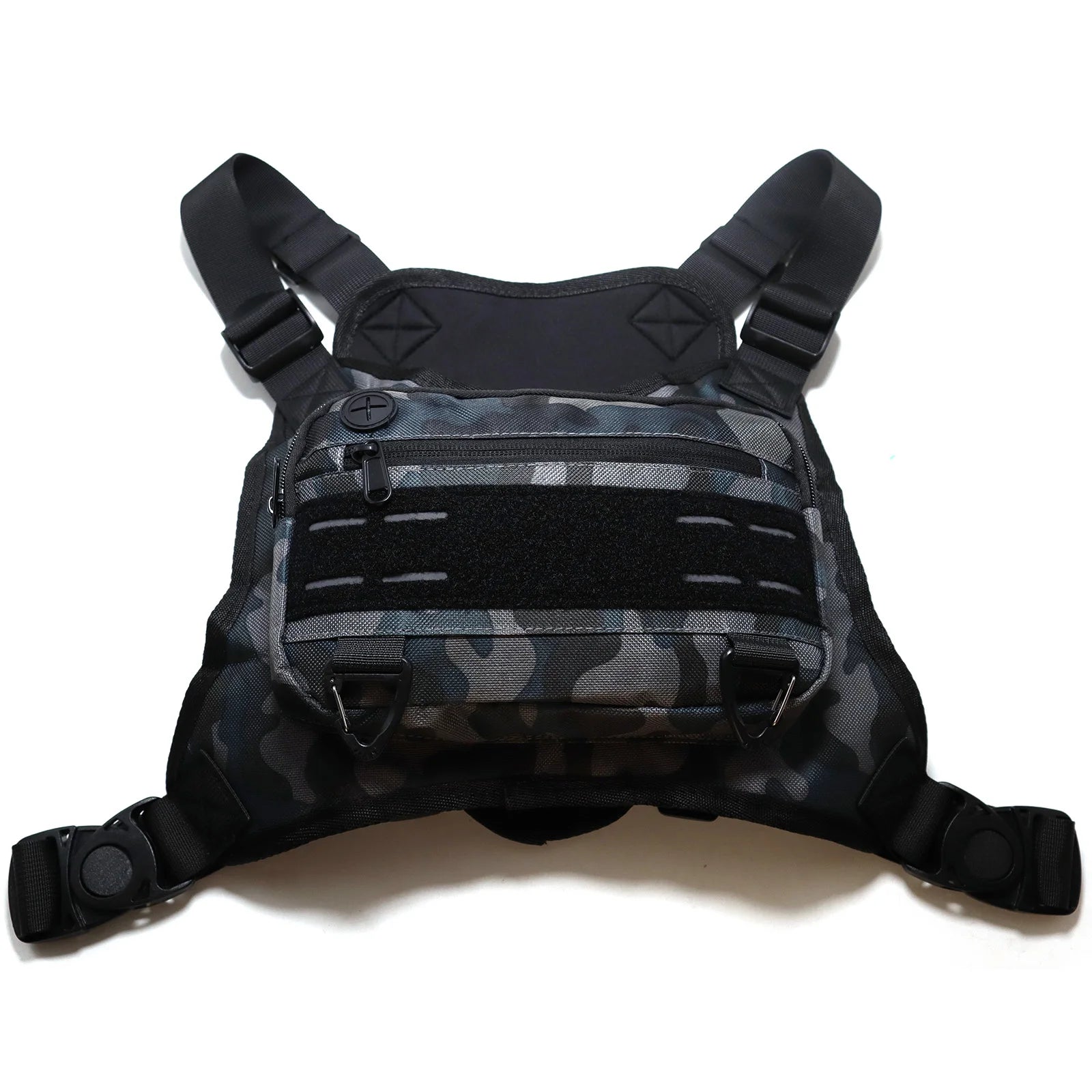 Sports Chest Bag For Men, Water Resistant Lightweight Front Running Vest Bag With Built-In Phone Holder & Extra Storage