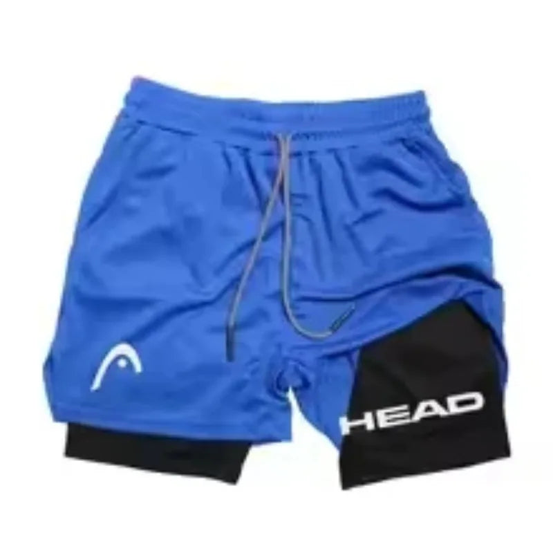 Running Shorts Men Fitness Gym Training 2-in-1 Sports Compression Fashion Quick Dry Workout Jogging Double Deck Summer