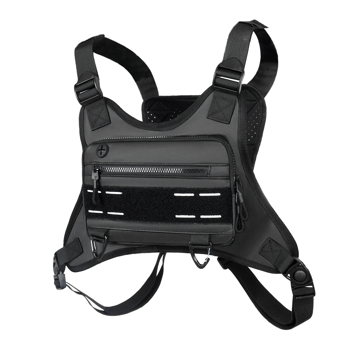 Sports Chest Bag For Men, Water Resistant Lightweight Front Running Vest Bag With Built-In Phone Holder & Extra Storage